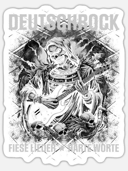 Deutschrock - Fiese Lieder - Harte Worte - Sticker Größe S (10 x 10 cm) - Mattweiß