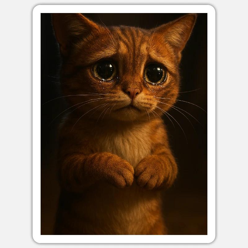 cute kitten - Sticker size S (10 x 10 cm) - white matte