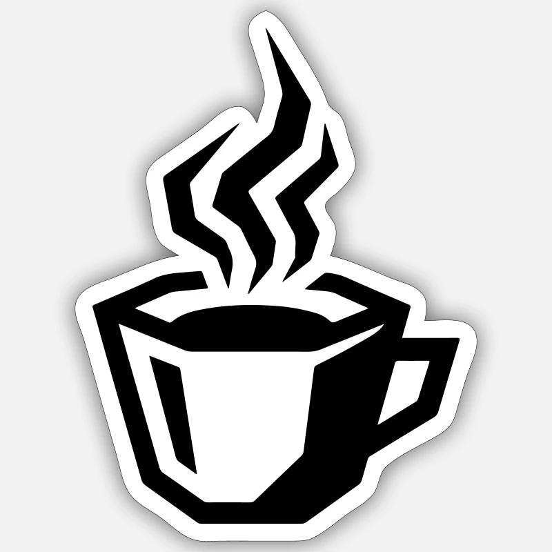 kaffee symbol coffee - Sticker Größe S (10 x 10 cm) - Mattweiß