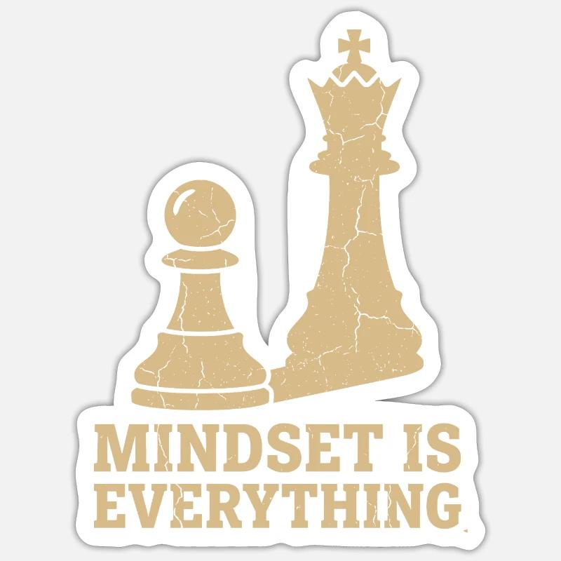 Mindset Is Everything – Chess Strategy Design - Sticker Größe S (10 x 10 cm) - Mattweiß