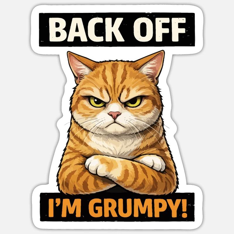 Moody Cat – Back Off Statement Sticker size S (10 x 10 cm)