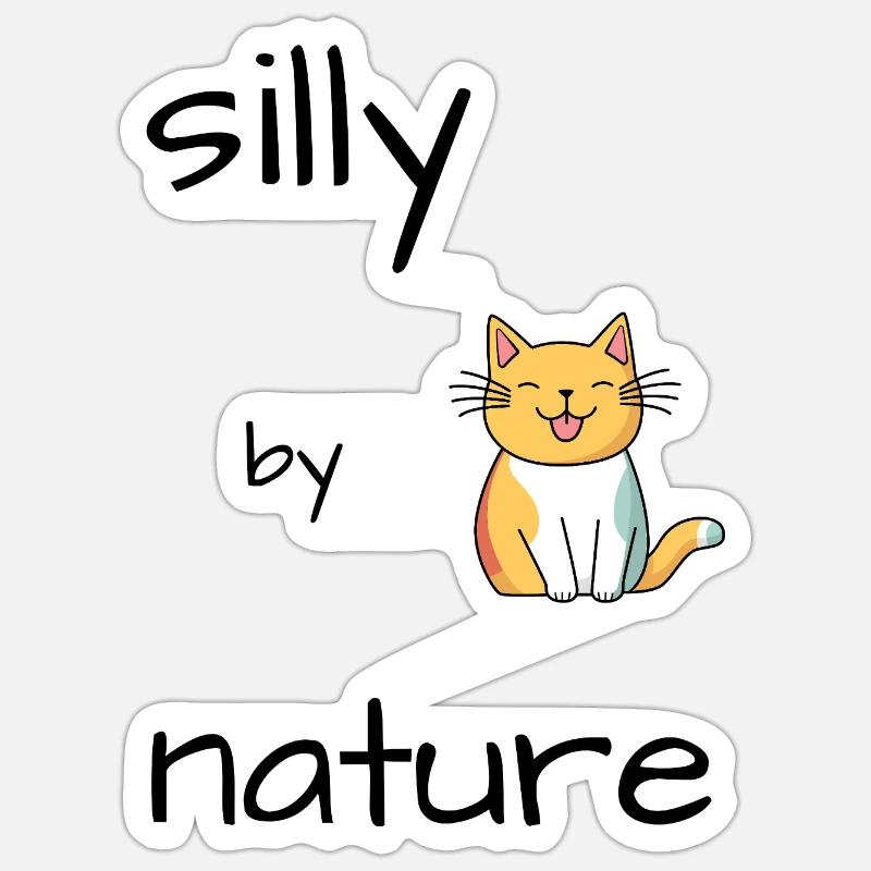 Silly Cat Sticker size S (10 x 10 cm)