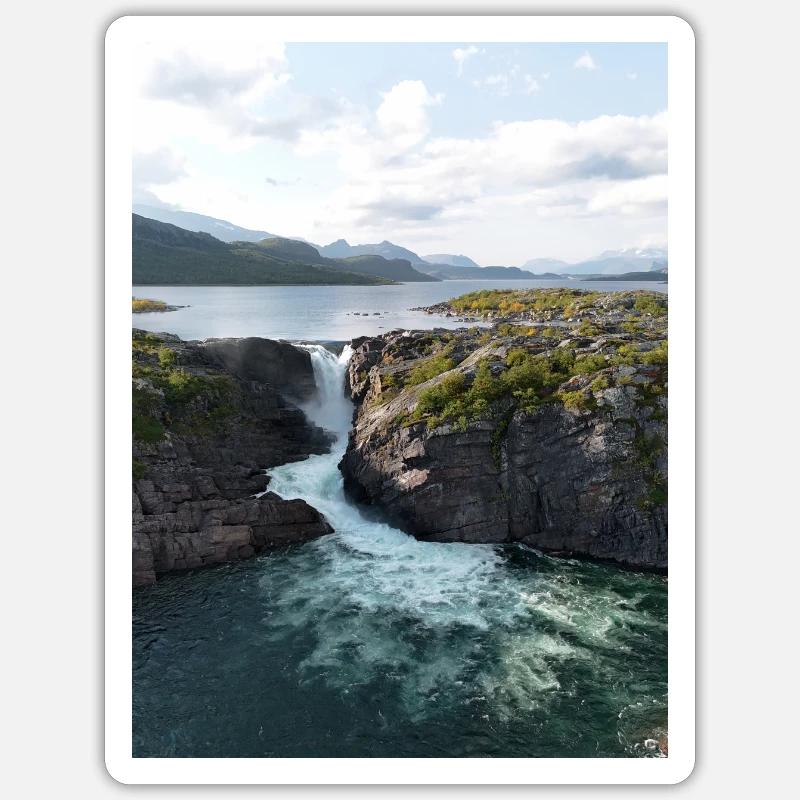 Stora Sjöfallet - Sticker taille S (10 x 10 cm) - blanc mat
