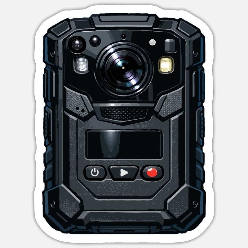 Robuste Action Cam-Illustration - Sticker Größe S (10 x 10 cm) - Mattweiß