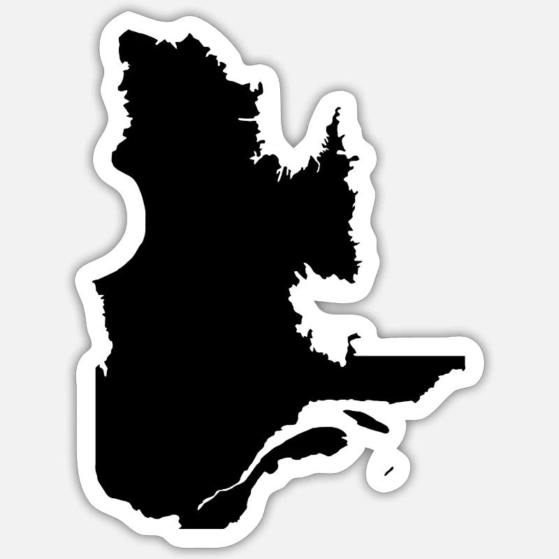 Quebec Map - Sticker size S (10 x 10 cm) - white matte
