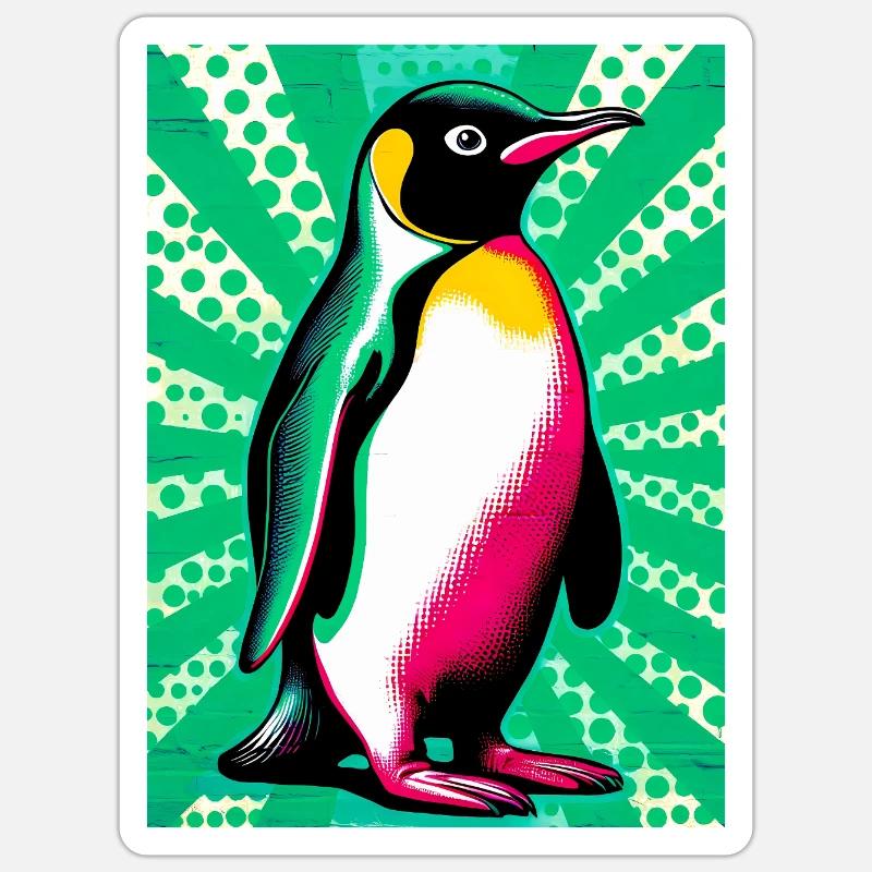 pingouin - Sticker taille S (10 x 10 cm) - blanc mat