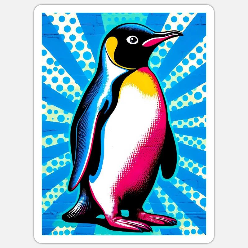 Pinguin - Sticker Größe S (10 x 10 cm) - Mattweiß