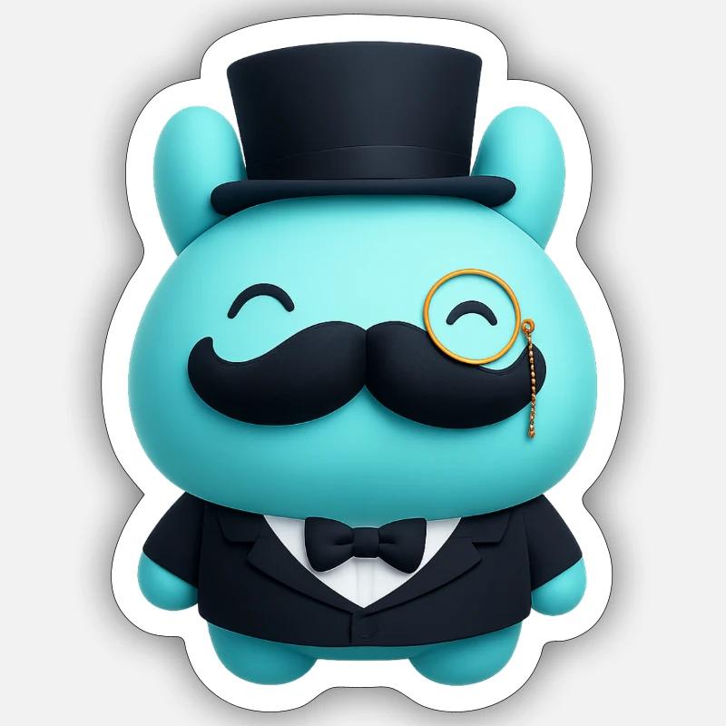 Mr. Ham Elegant Premium Character - Sticker size S (10 x 10 cm) - white matte