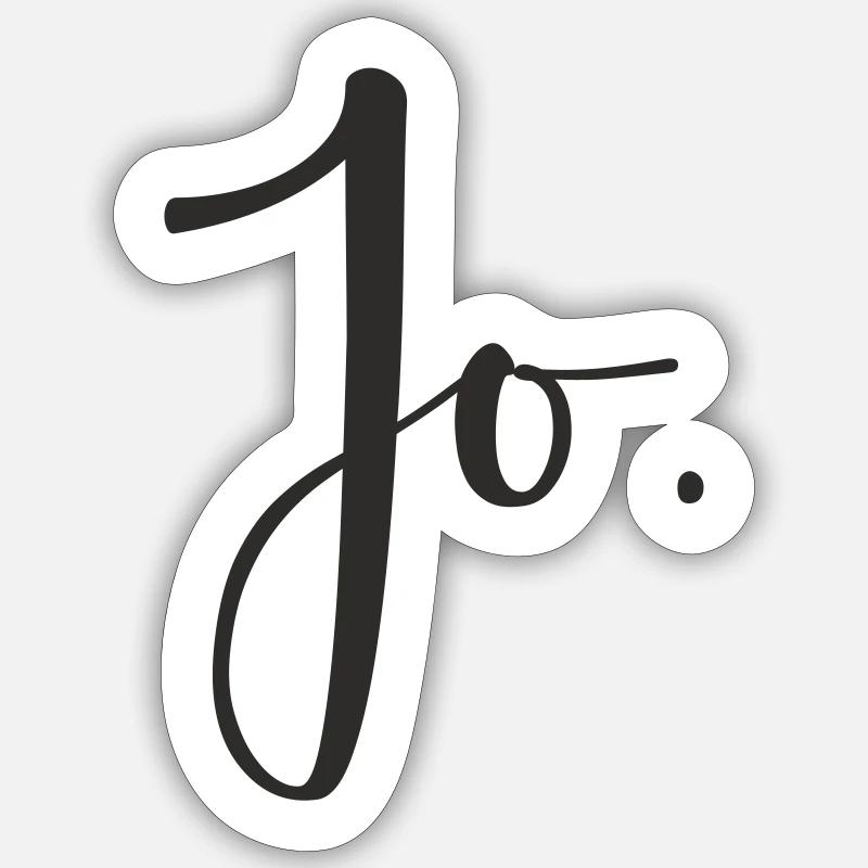 Jo – Handlettering Textdesign - Sticker Größe S (10 x 10 cm) - Mattweiß
