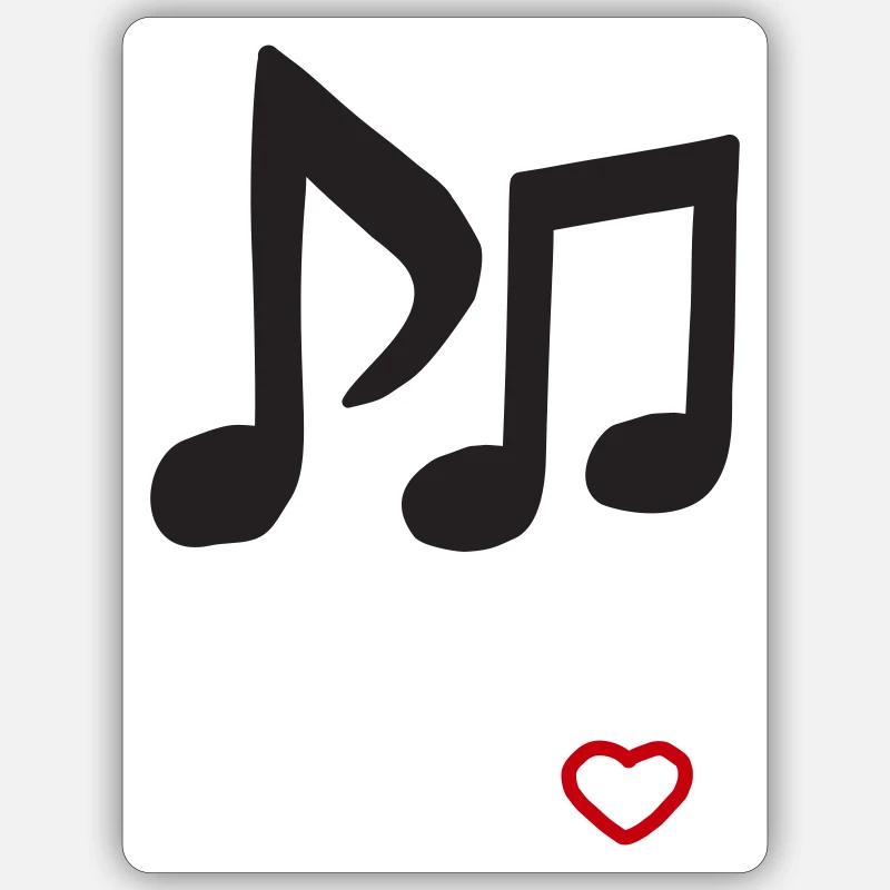 Heart Melody Notes Design - Sticker size S (10 x 10 cm) - white matte