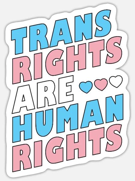 LGBTQ-Pride-Monat – Trans-Rechte sind Menschenrechte - Sticker Größe S (10 x 10 cm) - Mattweiß