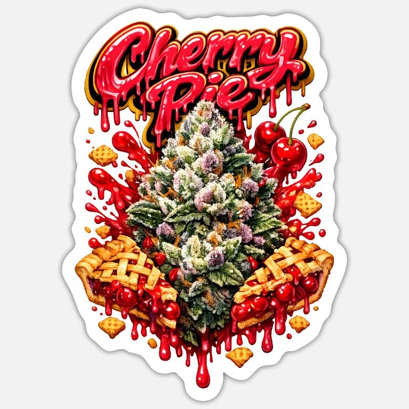 Cherry Pie Graffiti Print - Sticker size S (10 x 10 cm) - white matte
