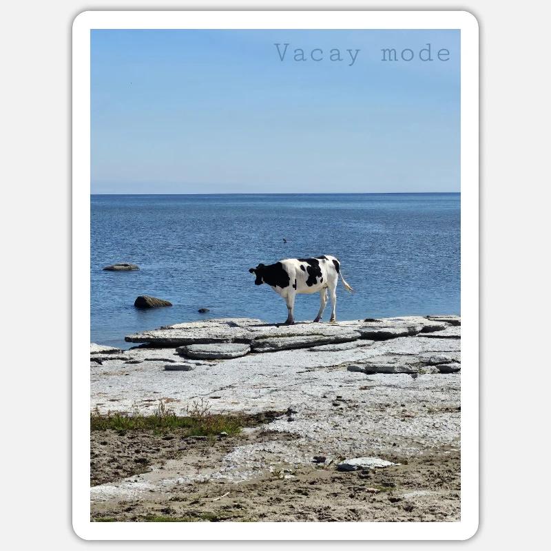 Mode vacances - Sticker taille S (10 x 10 cm) - blanc mat