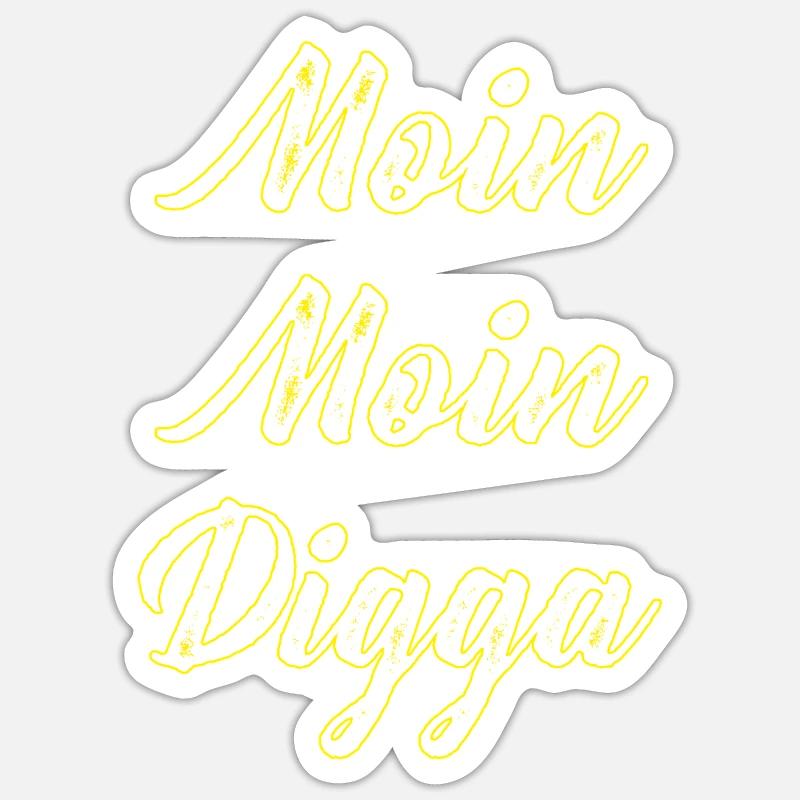 Lettrage Moin Moin Digga - Sticker taille S (10 x 10 cm) - blanc mat