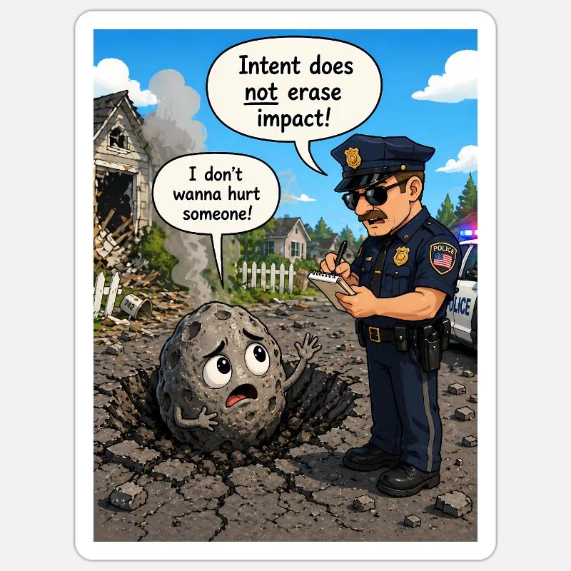 Intention does not cancel out the effect Sticker size S (10 x 10 cm)