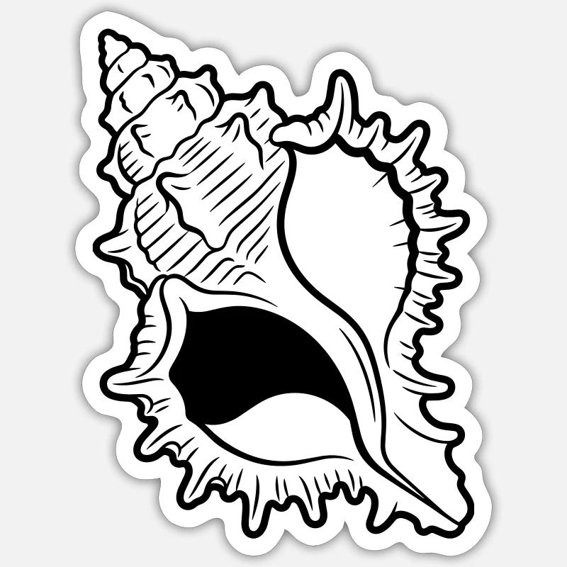 coquille - Sticker taille S (10 x 10 cm) - blanc mat