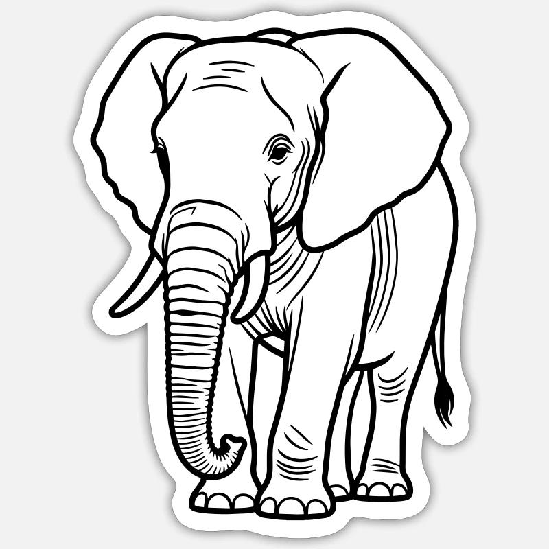 elephant - Sticker size S (10 x 10 cm) - white matte