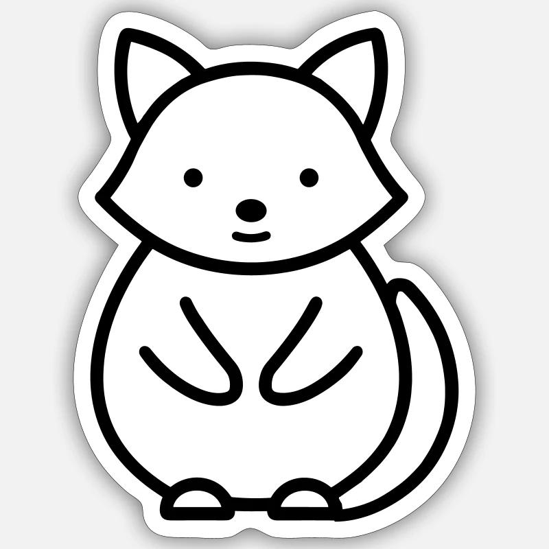 raton laveur - Sticker taille S (10 x 10 cm) - blanc mat