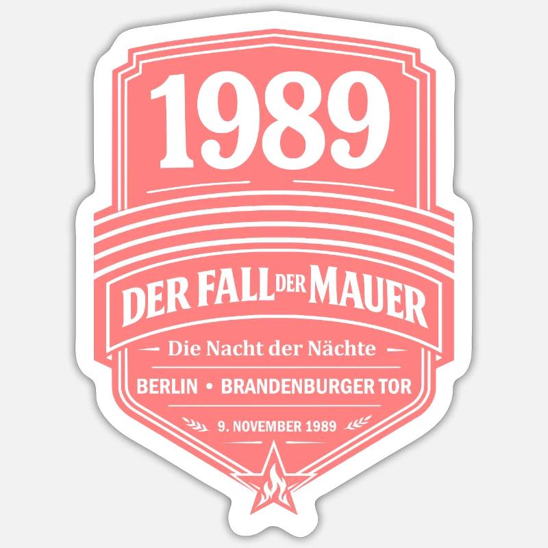 1989 – Der Fall der Mauer - Sticker Größe S (10 x 10 cm) - Mattweiß