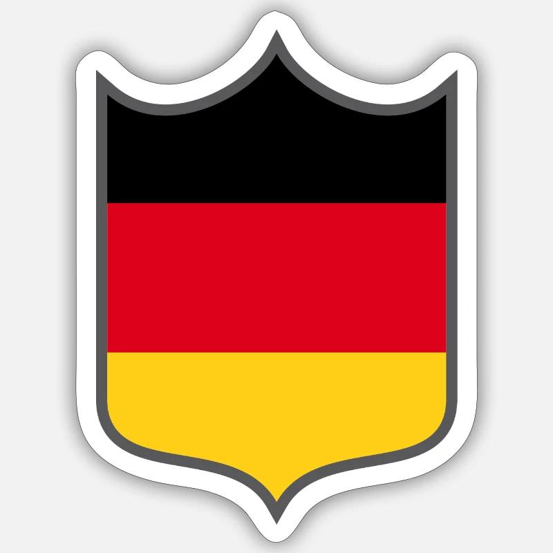 Blason du drapeau allemand - Sticker taille S (10 x 10 cm) - blanc mat