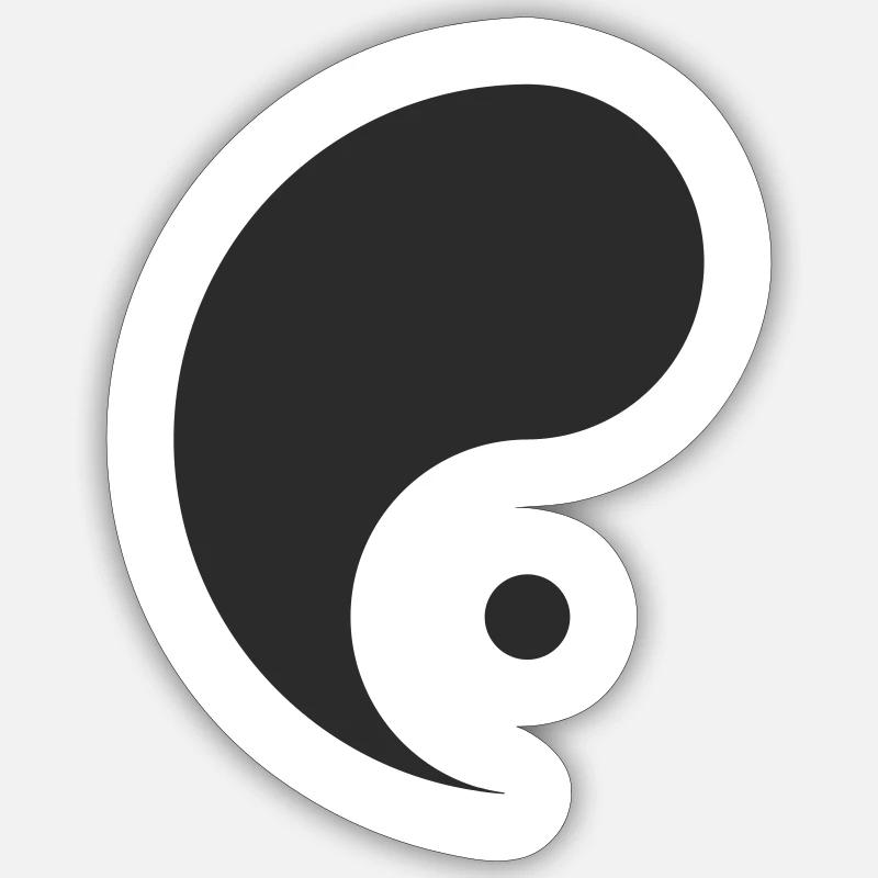 Yin - Sticker taille S (10 x 10 cm) - blanc mat