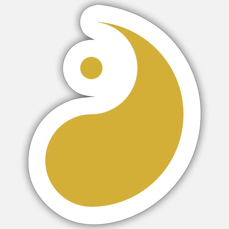 Yang Gold - Sticker size S (10 x 10 cm) - white matte
