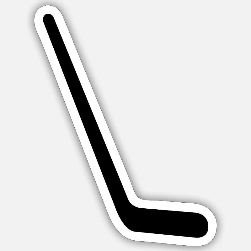 Hockeyschläger - Sticker Größe S (10 x 10 cm) - Mattweiß