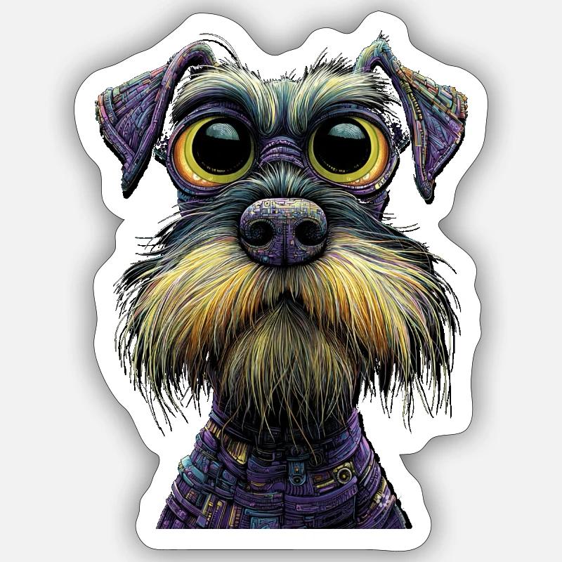 Schnauzer - Sticker taille S (10 x 10 cm) - blanc mat