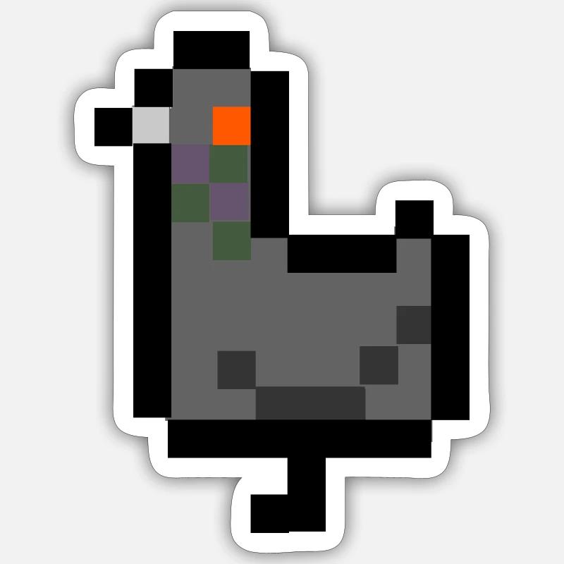 pixel pigeon - Sticker size S (10 x 10 cm) - white matte