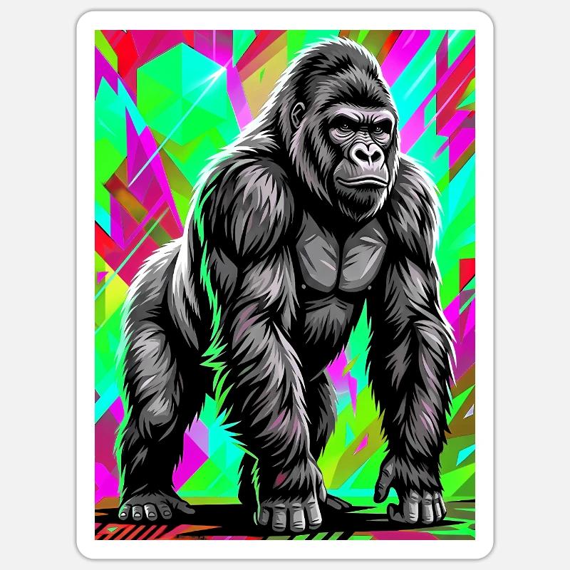 gorilla - Sticker size S (10 x 10 cm) - white matte