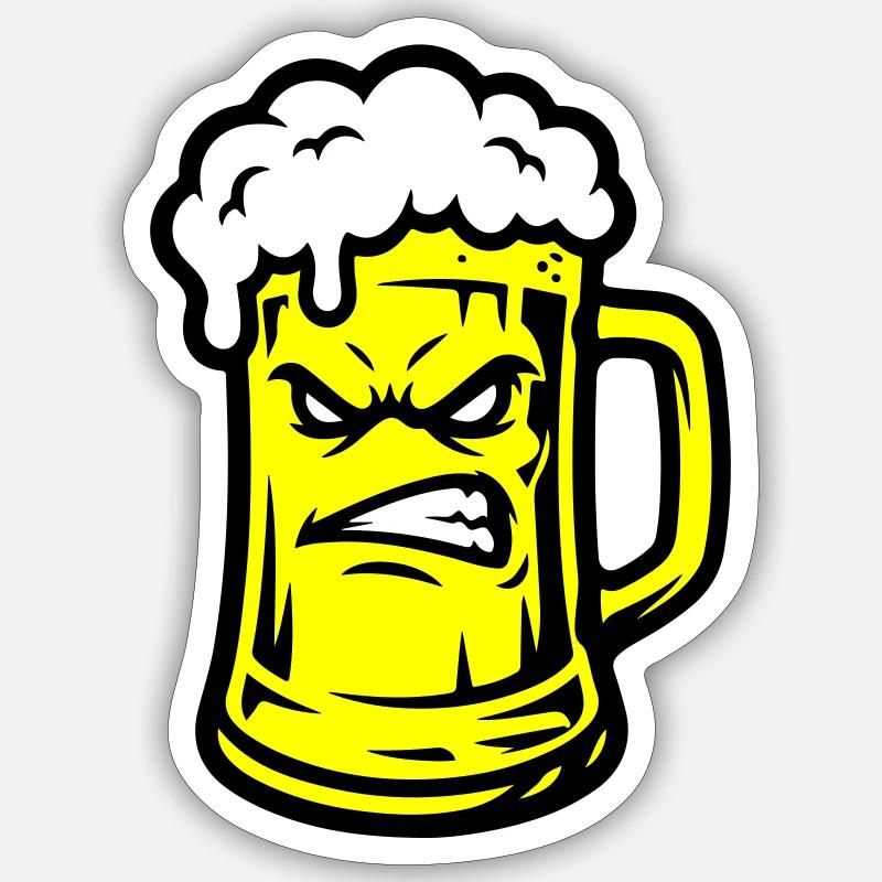 Beer Comic - Sticker size S (10 x 10 cm) - white matte
