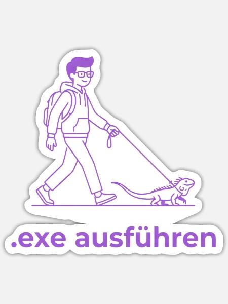 Admin Exe Ausführen lila - Sticker Größe S (10 x 10 cm) - Mattweiß