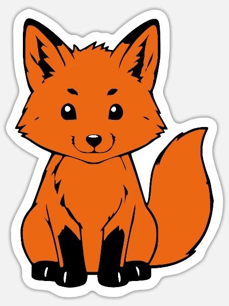 Niedlicher Fuchs Geschenk Naturliebhaber Wanderer - Sticker Größe S (10 x 10 cm) - Mattweiß