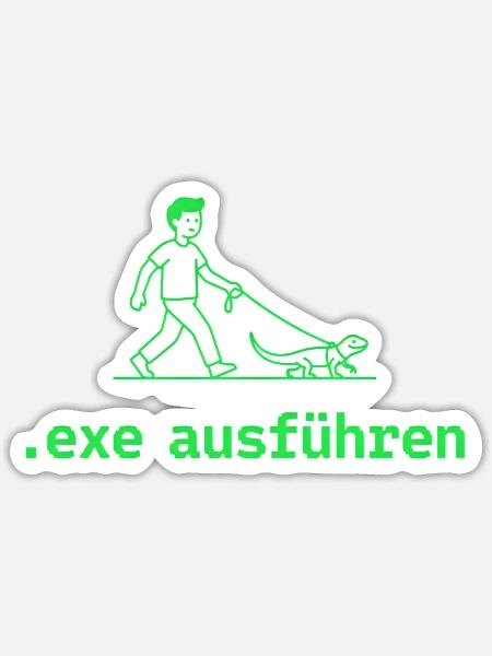 exe ausführen grün - Sticker Größe S (10 x 10 cm) - Mattweiß