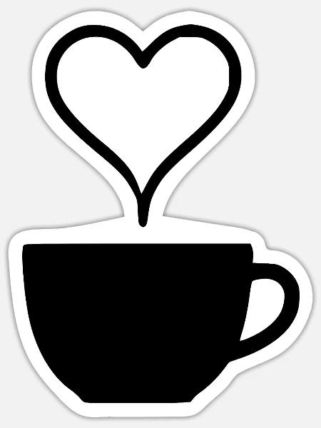 Kaffee Kaffeetasse Espresso Tasse Geschenk Kaffeet - Sticker Größe S (10 x 10 cm) - Mattweiß
