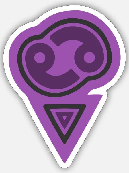 Tierkreis-Stammeskrebs und Wasser - Sticker Größe S (10 x 10 cm) - Mattweiß
