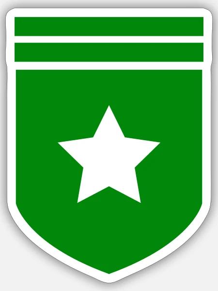 Abzeichen Stern - Sticker Größe S (10 x 10 cm) - Mattweiß