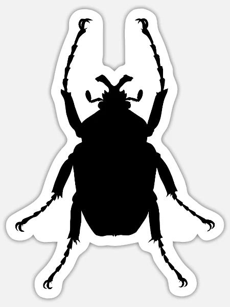 Afrikanischer Goliathkäfer - Sticker Größe S (10 x 10 cm) - Mattweiß