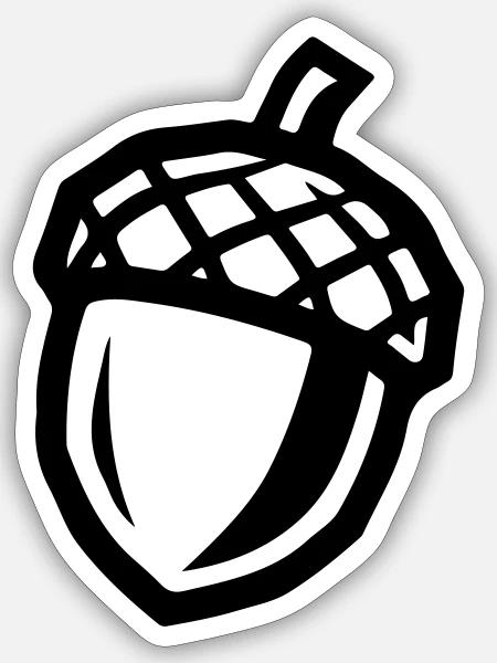 Eichel Symbol - Sticker Größe S (10 x 10 cm) - Mattweiß