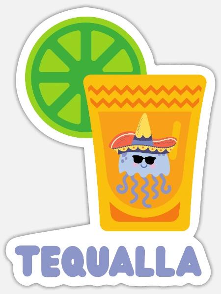 TEQUALLA - Sticker Größe S (10 x 10 cm) - Mattweiß