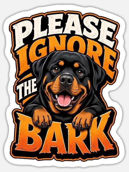 Rottweiler - Sticker Größe S (10 x 10 cm) - Mattweiß