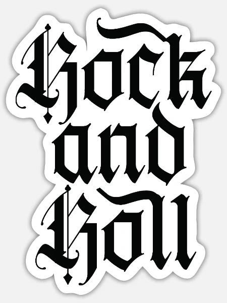 Gothic Rock and Roll - Sticker Größe S (10 x 10 cm) - Mattweiß