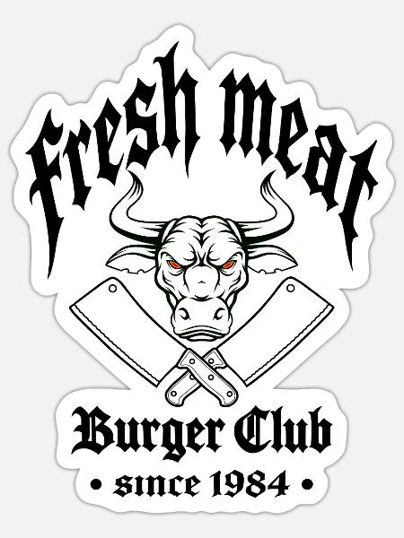 Wütende Stier-Emblem - Sticker Größe S (10 x 10 cm) - Mattweiß