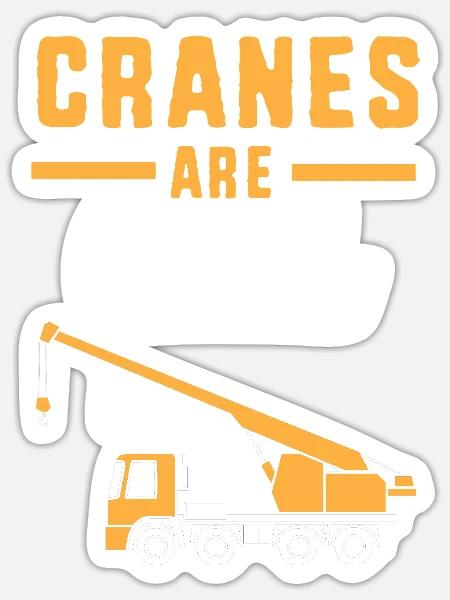 Kranführer Kran - Sticker Größe S (10 x 10 cm) - Mattweiß