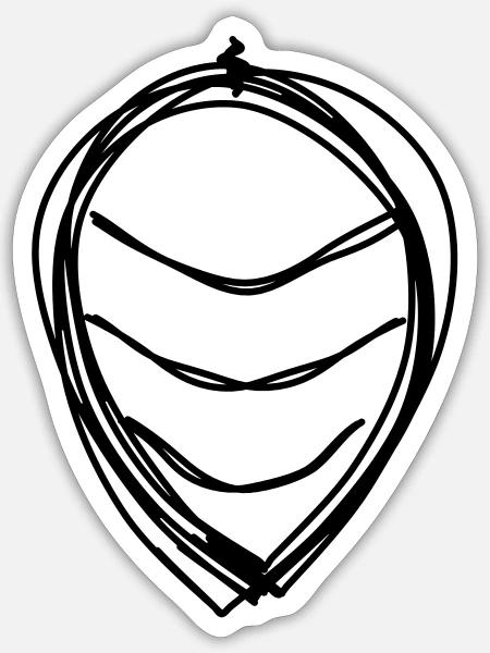 Hopfendolde handgezeichnet - Sticker Größe S (10 x 10 cm) - Mattweiß