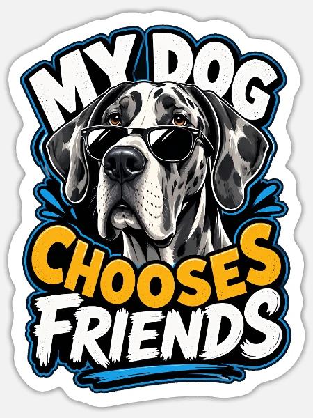 Dogge - Sticker Größe S (10 x 10 cm) - Mattweiß