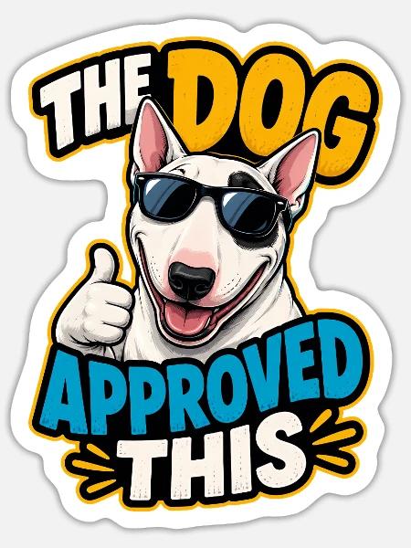 Bullterrier - Sticker Größe S (10 x 10 cm) - Mattweiß