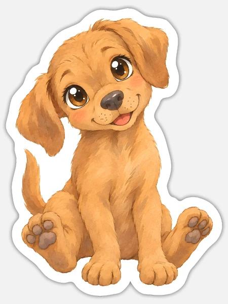 Rhodesian Ridgeback – süßer Hundewelpe - Sticker Größe S (10 x 10 cm) - Mattweiß