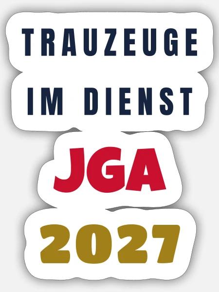 Trauzeuge im Dienst JGA 2027 Junggesellenabschied - Sticker Größe S (10 x 10 cm) - Mattweiß