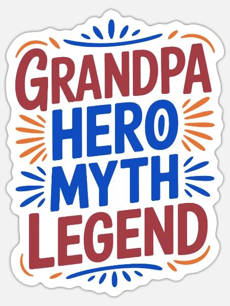 Opa-Helden-Mythos Legende - Sticker Größe S (10 x 10 cm) - Mattweiß
